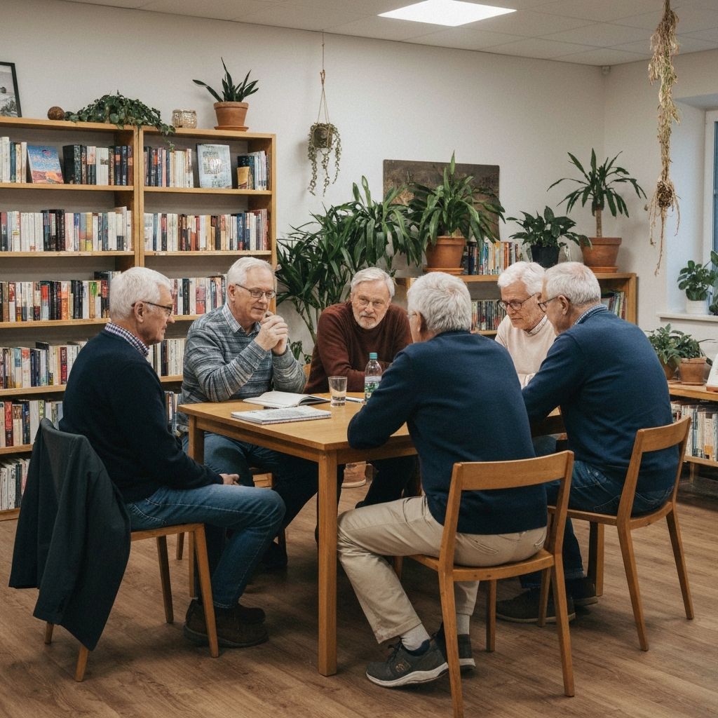 Men learning about wellness
